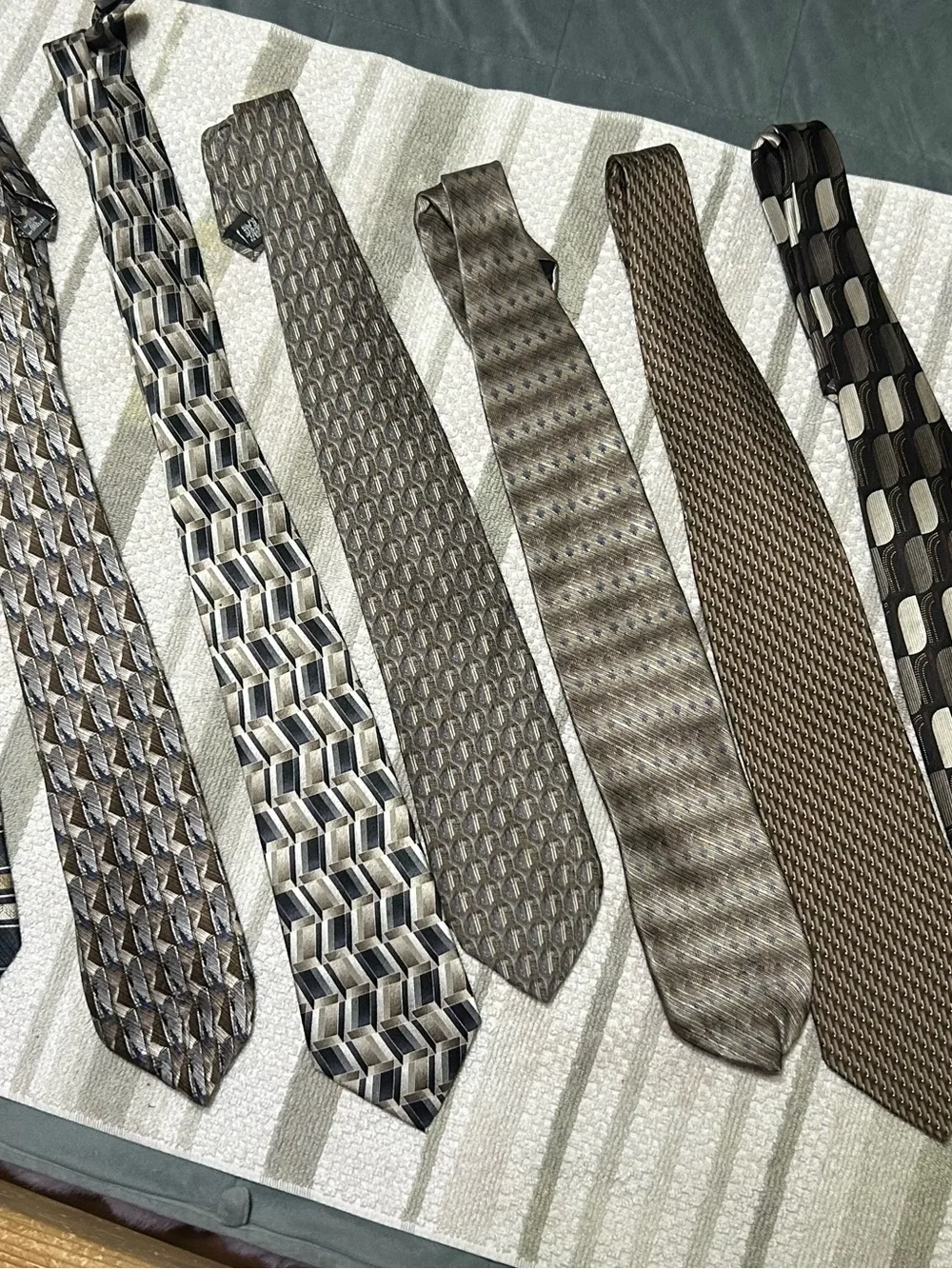 Lot of Seven Ties - Classic Brown Patterned Men’s Ties